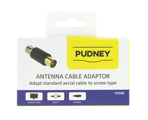 Pudney Coaxial Plug To F Socket  Adaptor