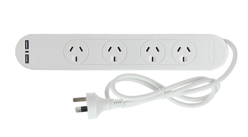 Pudney 4 Way Surge Protection With 2 Usb