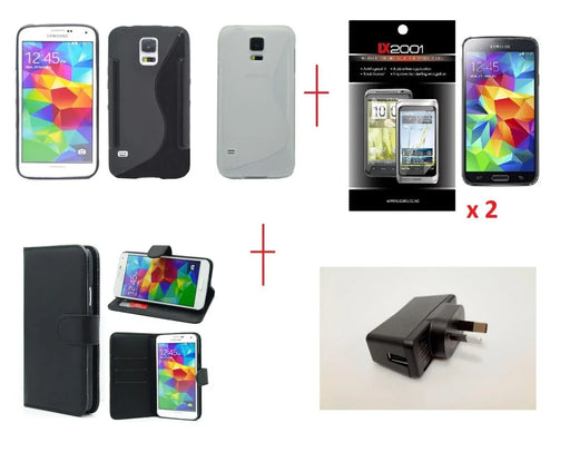 Samsung Galaxy S5 Leather Gel Case Wall Charger - LX2001 - Homewares, Outdoor, Phone Accessories, Cases, Speakers, Headphones + More -