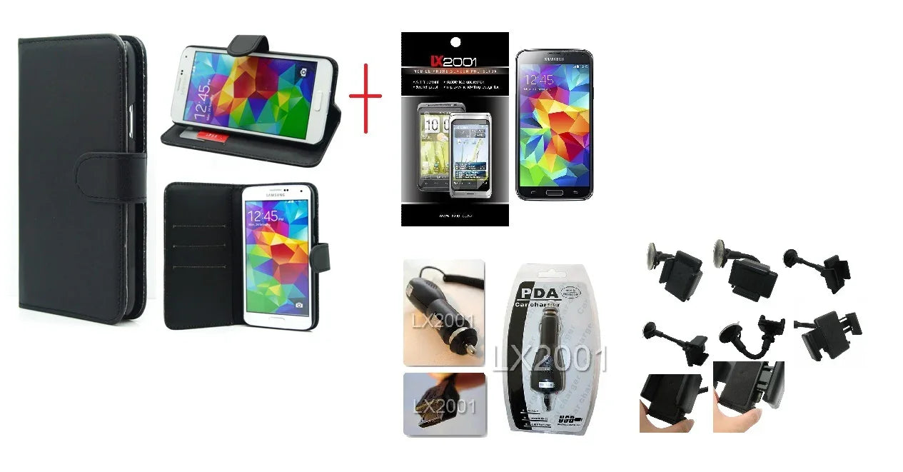 Samsung Galaxy S5 Leather Case Car Charger Holder - LX2001 - Homewares, Outdoor, Phone Accessories, Cases, Speakers, Headphones + More -