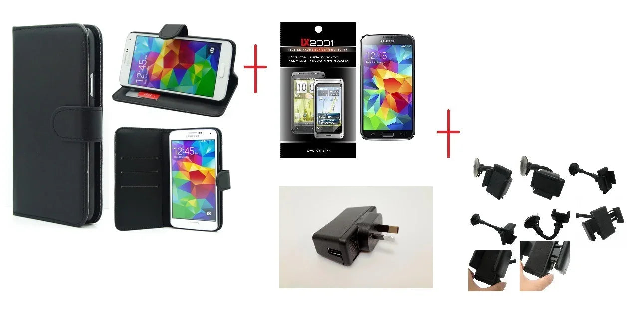 Samsung Galaxy S5 Leather Case Wall Charger Holder - LX2001 - Homewares, Outdoor, Phone Accessories, Cases, Speakers, Headphones + More -