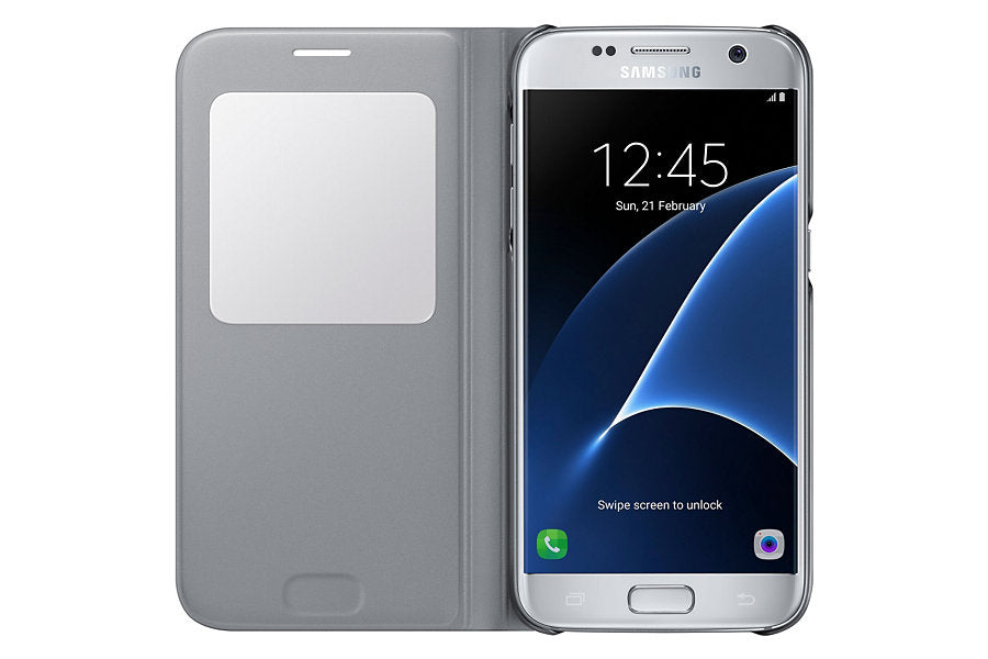 Samsung Galaxy S7 S View Flip Case - Silver EF-CG930PSEGWW