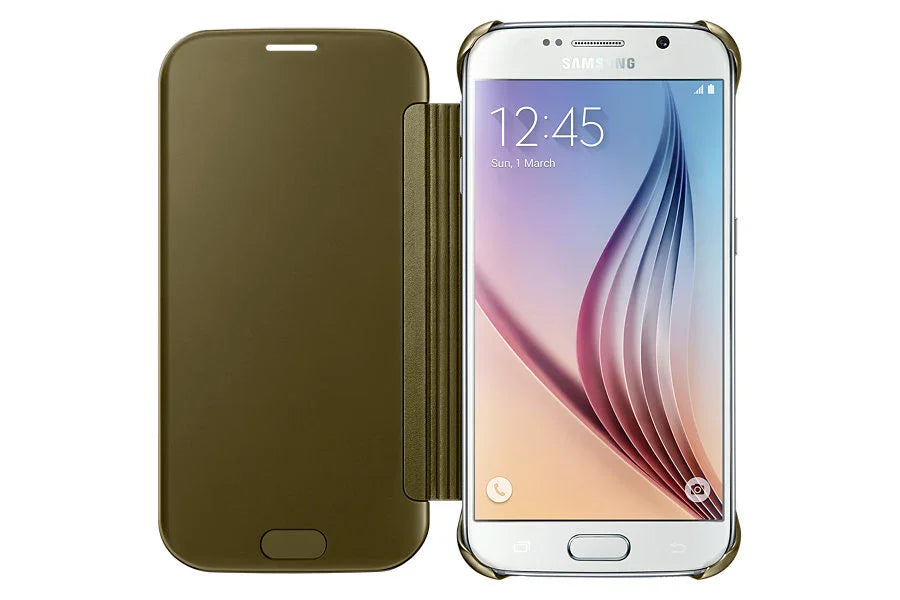 Samsung Galaxy S6 ClearView Cover Case GOLD EF-ZG920BFEGWW - LX2001 - Homewares, Outdoor, Phone Accessories, Cases, Speakers, Headphones + More -