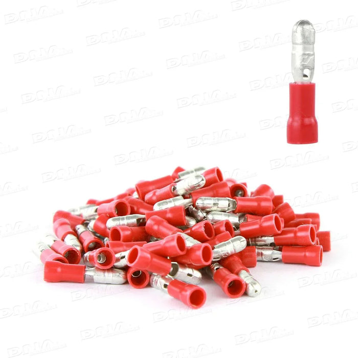 Red Male Bullet Terminals 4Mm - Pack Of 100 - LX2001 - Homewares, Outdoor, Phone Accessories, Cases, Speakers, Headphones + More -