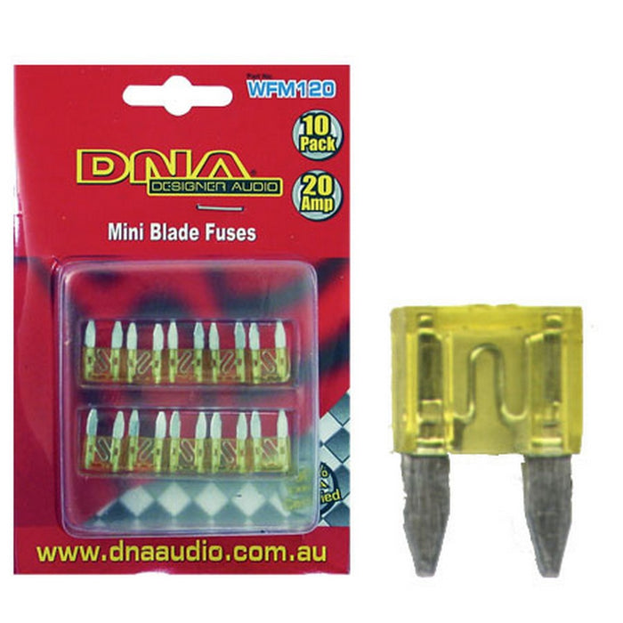 DNA BLADE FUSES MINI 20 AMP FUSE ATM (10 PACK)