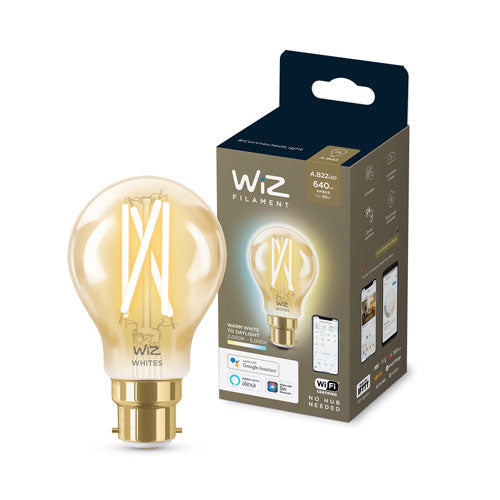 Wiz Amber Filament Wi-Fi+Ble 50W A60 B22 920-50 Bulb