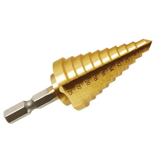 DNA TOOL STEP DRILL 6 - 25MM 10 STEPS TITANIUM COATED