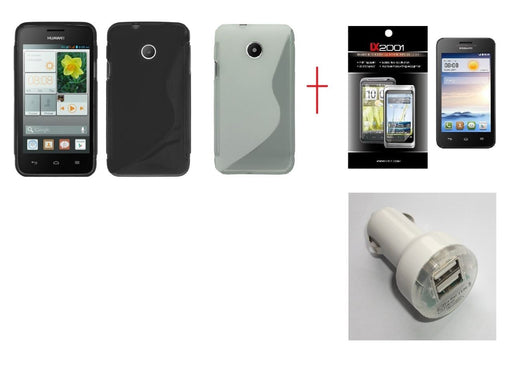 Huawei Ascend Y330 Gel Case Dual USB Car Charger